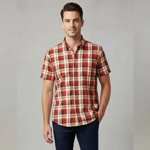 Take 50% OFF- Amedeo Men’s Short-sleeved Button Down Shirt, Size-5XL